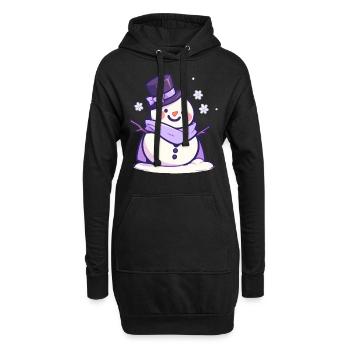 Süßer Weihnachts Schneemann - Festtags-Design - Hoodie-Kleid - Schwarz - Vorne