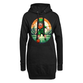 St. Patrick's Day Kleeblatt Basketball - Hoodie-Kleid - Schwarz - Vorne