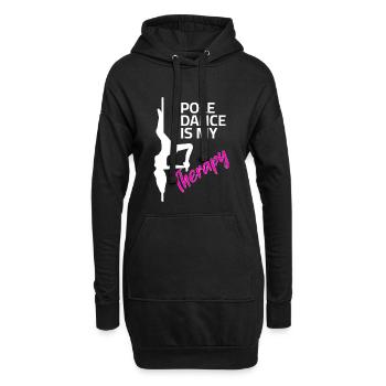 Pole Dance Sprüche - My Therapy - Hoodie-Kleid - Schwarz - Vorne