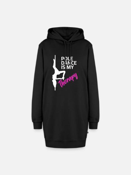 Pole Dance Sprüche - My Therapy - Hoodie-Kleid - Schwarz