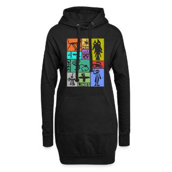 Nazca-Linien | Uralte Astronaut Peru Geoglyphen - Hoodie-Kleid - Schwarz - Vorne