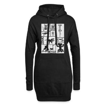 Nazca-Linien | Uralte Astronaut Peru Geoglyphen - Hoodie-Kleid - Schwarz - Vorne