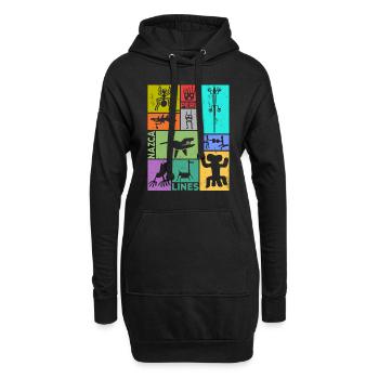 Nazca-Linien | Uralte Astronaut Peru Geoglyphen - Hoodie-Kleid - Schwarz - Vorne