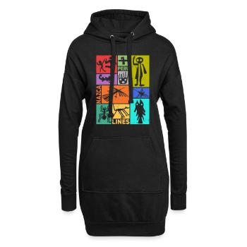 Nazca-Linien | Uralte Astronaut Peru Geoglyphen - Hoodie-Kleid - Schwarz - Vorne