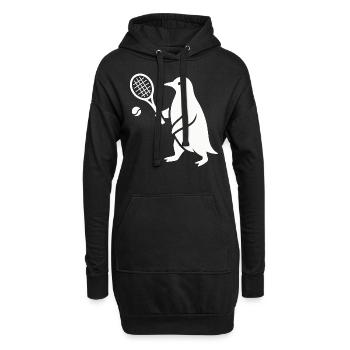 Minimalistischer Pinguin Tennisspieler - Hoodie-Kleid - Schwarz - Vorne