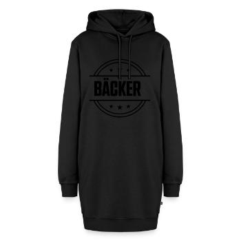 Bäcker Beruf - Hoodie-Kleid - Schwarz - Vorne - AI Model Female 172 light (172cm)
