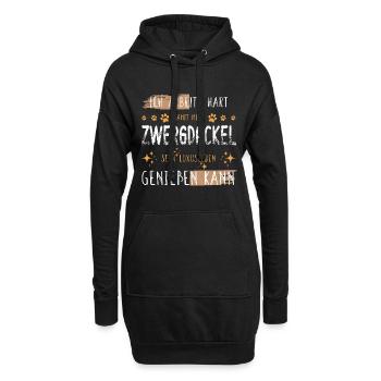 Retro Arbeite Hart Zwergdackel Dackel Luxusleben - Hoodie-Kleid - Schwarz - Vorne