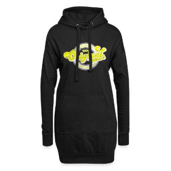 Original denim qualité rétro vintage jaune blanc - Sweat-shirt à capuche long Femme - noir - Devant
