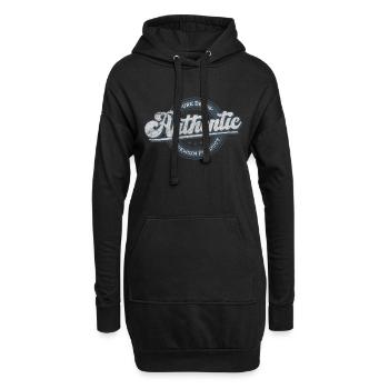Authentisches reines Denim-Premiumprodukt retroblau - Hoodie-Kleid - Schwarz - Vorne