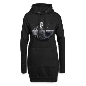 Space Astronauts Mowing Lawn - Hoodie Dress - black - Front