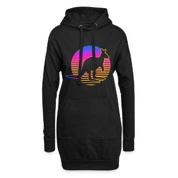 Känguru Retro Känguru Australien Beuteltier - Hoodie-Kleid - Schwarz - Vorne