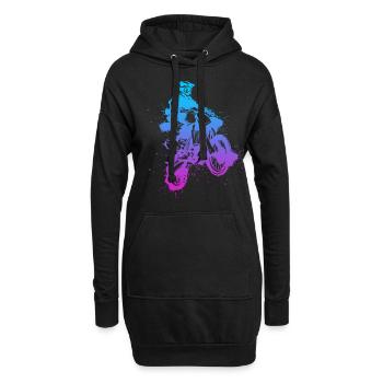 Dirt Bike - Silhouette Motocross Enduro Gift - Hoodie-Kleid - Schwarz - Vorne