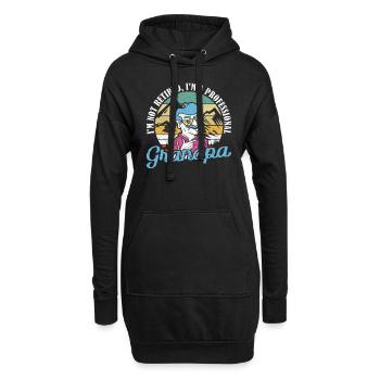 Dans le non retraité à la fête professionnelle des pères de grand-père - Sweat-shirt à capuche long Femme - noir - Devant