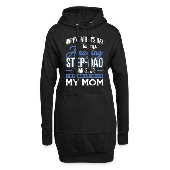 Step-Dad thanks for Putting up with Mom Vatertag - Hoodie-Kleid - Schwarz - Vorne