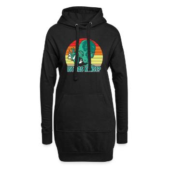 Alien Meme Ist das Kunst? Spruch - Hoodie-Kleid - Schwarz - Vorne