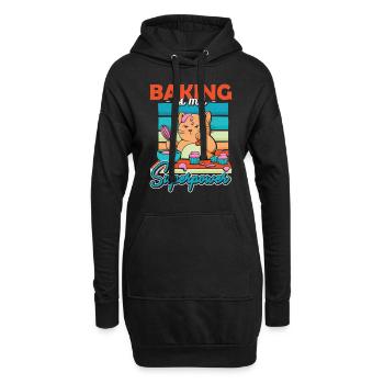La cuisson du chat est ma cuisson de superpuissance - Sweat-shirt à capuche long Femme - noir - Devant