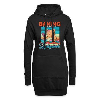 La cuisson du chat est ma cuisson de superpuissance - Sweat-shirt à capuche long Femme - noir - Devant
