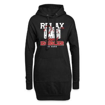 Détendez-vous l’ingénieur du son est ici Tontechniker - Sweat-shirt à capuche long Femme - noir - Devant