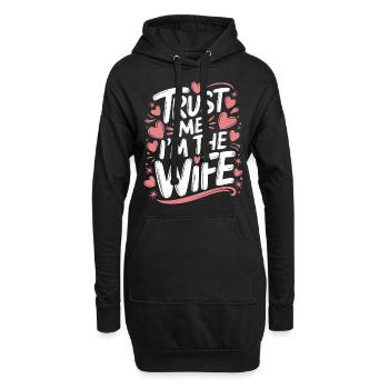 Frau Ehefrau Partnerin Familie Verheiratet - Hoodie-Kleid - Schwarz - Vorne