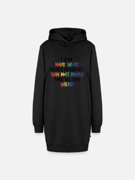 ADHS - Hoodie-Kleid - Schwarz