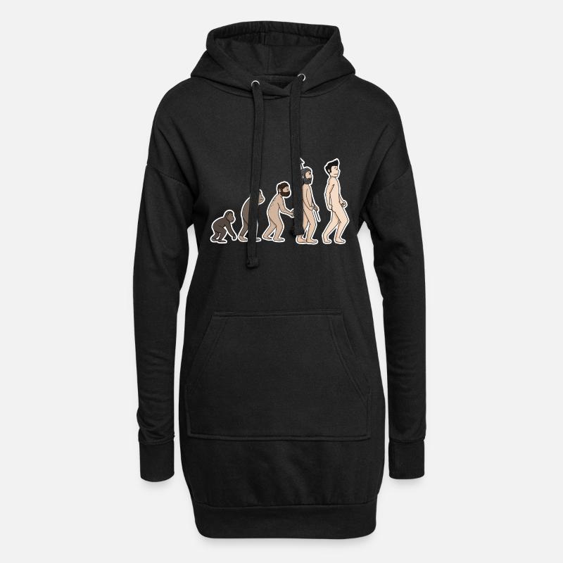 Evolution - Hoodie-Kleid - Schwarz