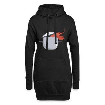 Hummertopf Hummer Languste Meeresfrüchte - Hoodie-Kleid - Schwarz - Vorne