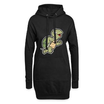 jolie tortue de jogging - Sweat-shirt à capuche long Femme - noir - Devant