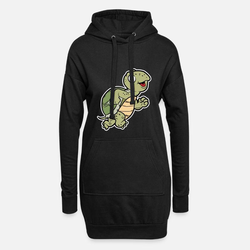 süße jogging schildkröte - Hoodie-Kleid - Schwarz