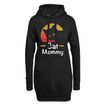Meilleur chat maman jamais Meilleur chat maman mère chaton - Sweat-shirt à capuche long Femme - noir - Devant