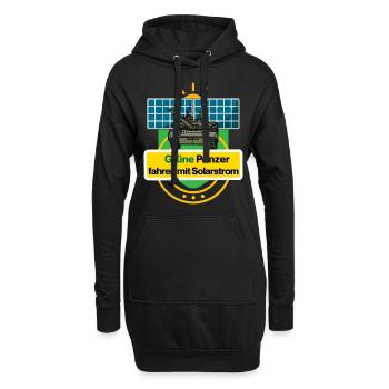 Grüne Panzer fahren mit Solarstrom - Hoodie-Kleid - Schwarz - Vorne