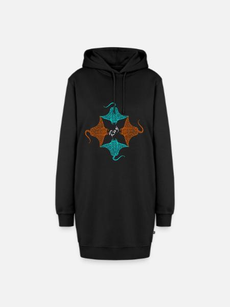 Rochen - Hoodie-Kleid - Schwarz