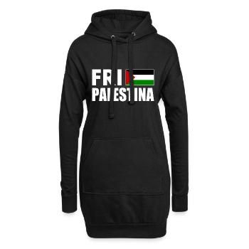 Fri palestina - Hoodie-Kleid - Schwarz - Vorne