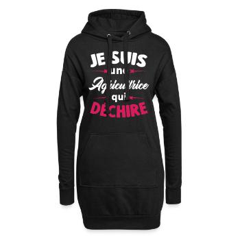 Je Suis Une Agricultrice Qui Déchire - Sweat-shirt à capuche long Femme - noir - Devant