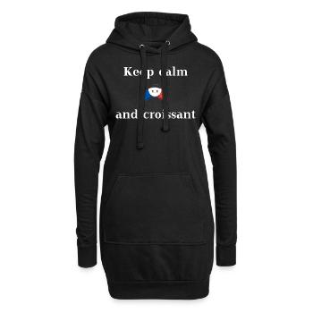 France Gardez votre calme et croissant cadeau amusant - Sweat-shirt à capuche long Femme - noir - Devant