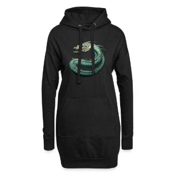 Die Midgardschlange Jormungandr - Hoodie-Kleid - Schwarz - Vorne