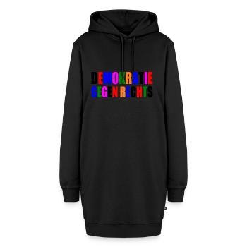 demokratie gegen rechts - Hoodie-Kleid - Schwarz - Vorne - AI Model Female 172 light (172cm)