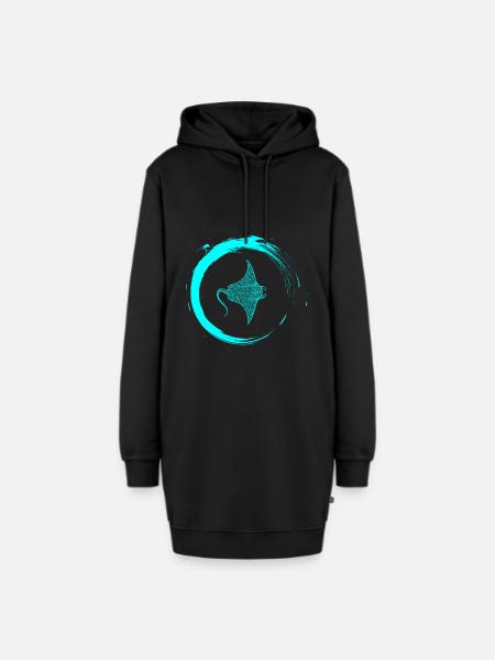 Rochen - Hoodie-Kleid - Schwarz