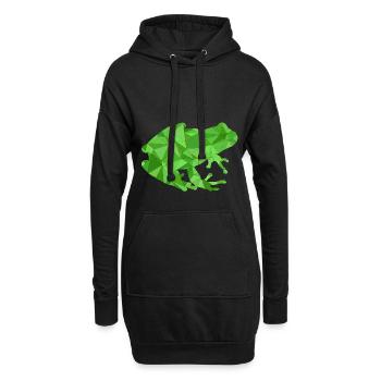 Frosch Geometrisch - Hoodie-Kleid - Schwarz - Vorne