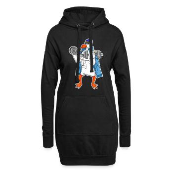 Seemöwe Möwe Seemann Kapitän Fitness Hantel - Hoodie-Kleid - Schwarz - Vorne