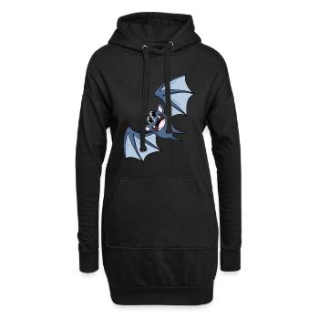 chauve souris - Sweat-shirt à capuche long Femme - noir - Devant