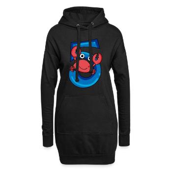 Krabb mit der Nummer 5 - 5 Geburtstag Geschenkidee - Hoodie-Kleid - Schwarz - Vorne