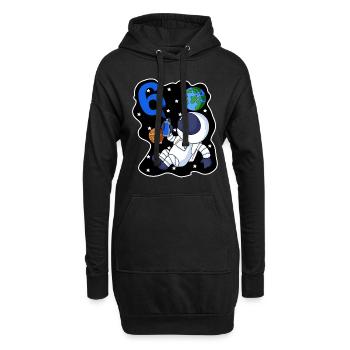 6e anniversaire astronaute cadeau garçon 6 ans - Sweat-shirt à capuche long Femme - noir - Devant