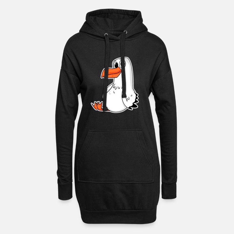 Möwe - Hoodie-Kleid - Schwarz