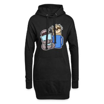 Paresseux - Sweat-shirt à capuche long Femme - noir - Devant