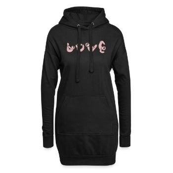 Love Yoga Fitness Faultier Liebe - Hoodie-Kleid - Schwarz - Vorne