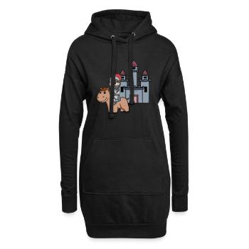 Médiévale Chevalier Château Guerrier - Sweat-shirt à capuche long Femme - noir - Devant