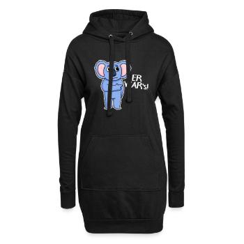 Koala lustig - Er war es - Hoodie-Kleid - Schwarz - Vorne
