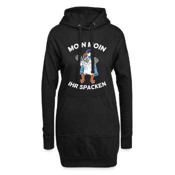 Moin Moin ihr Spacken Seemöwe Möwe Seemann Fitness - Hoodie-Kleid - Schwarz - Vorne