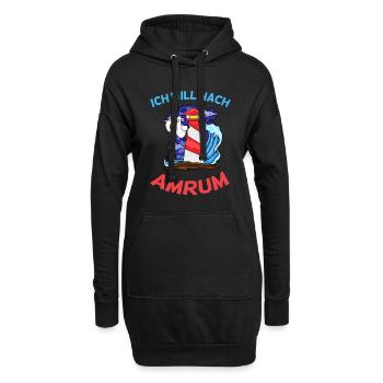 Amrum Nordsee - Hoodie-Kleid - Schwarz - Vorne