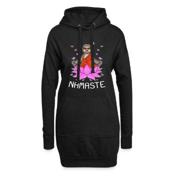 Yoga Namaste paresseux - Sweat-shirt à capuche long Femme - noir - Devant